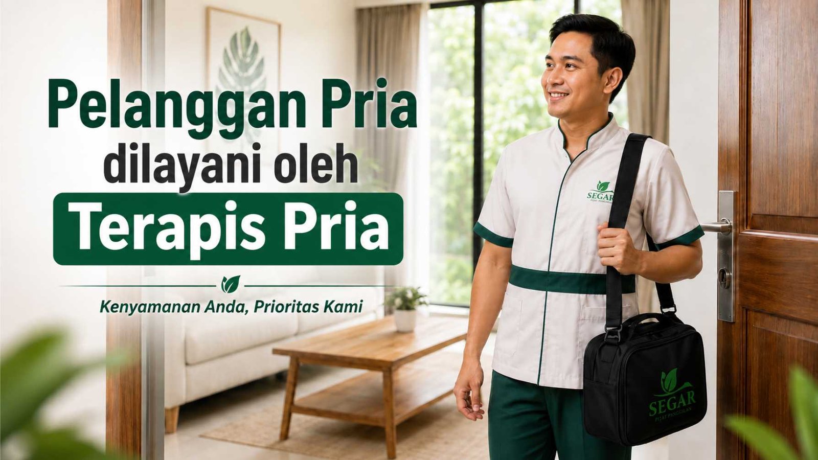 Terapis pria SEGAR melayani pelanggan pria di Menganti Gresik